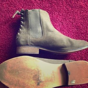Aldo suede olive lace back booties